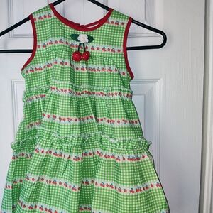 Green Gingham Cherry Dress
